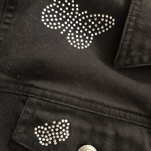 Quacker Factory Denim Stretch Jacket L Rhinestone Butterflies Casual Wardrobe - Picture 7 of 9